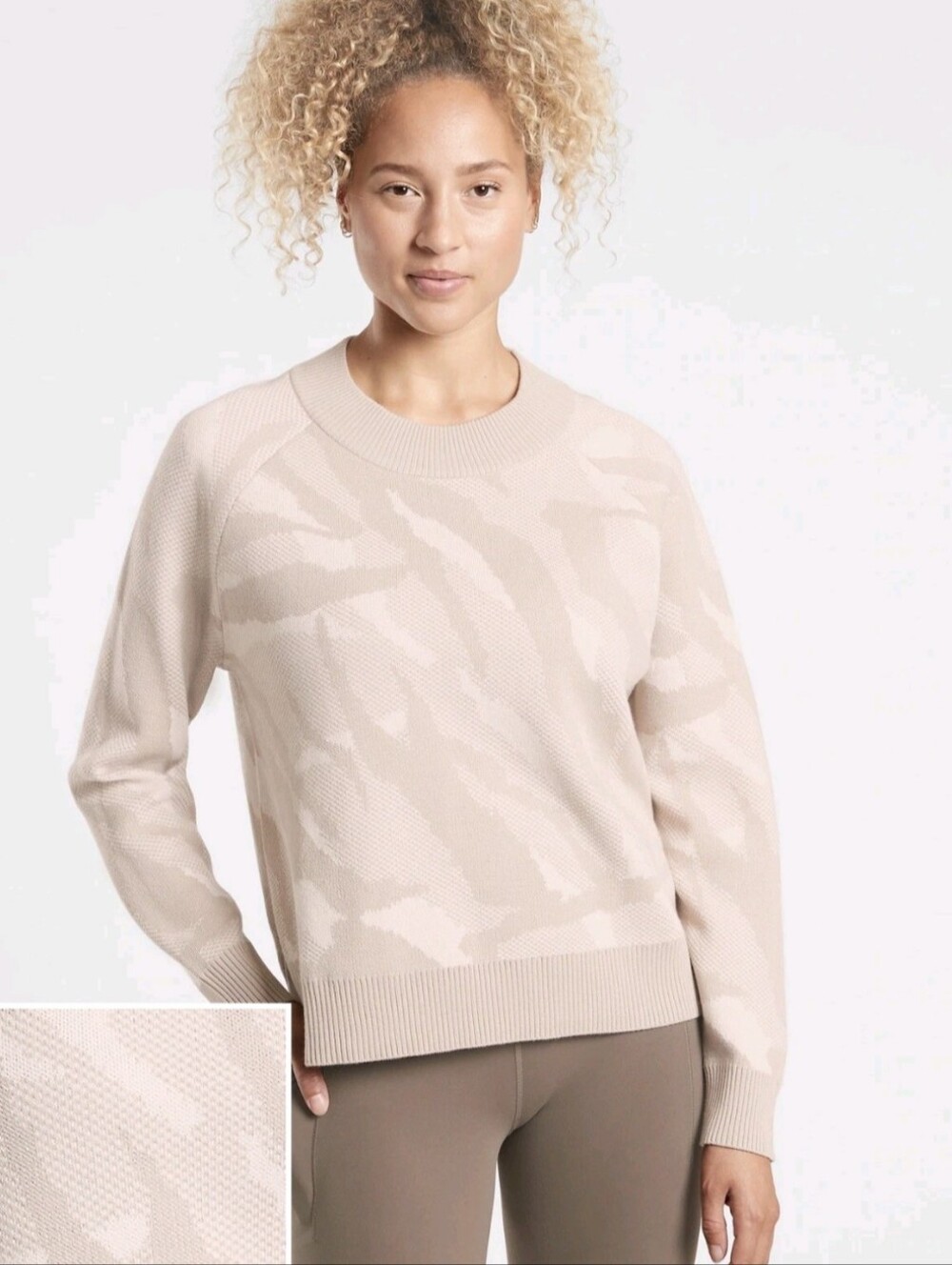 Athleta Jacquard Textured Crew Sweater